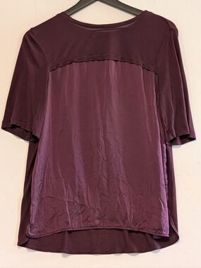 Vince Silk Cashmere Modal Mixed Media Top Med Short Sleeve Blouse Luxe Fabric